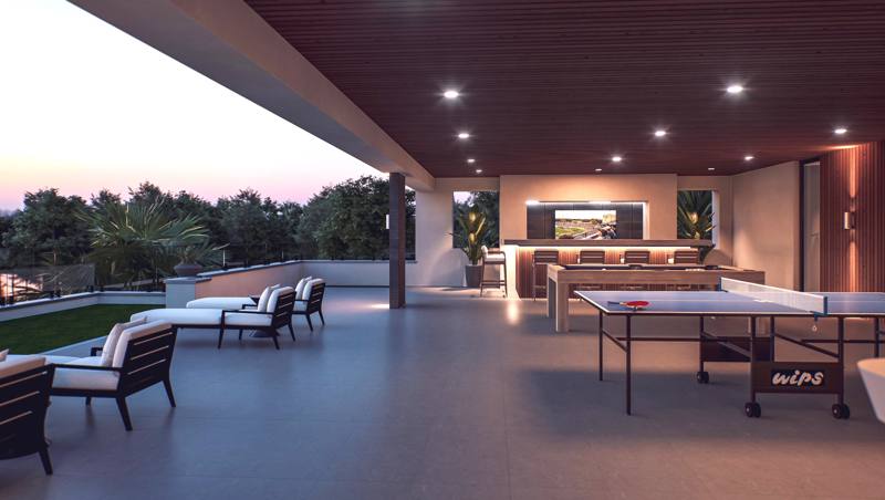 Crescendo covered sky deck lounge