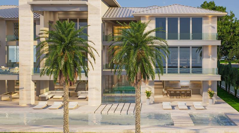 Villa Modena Gulf facade with palms