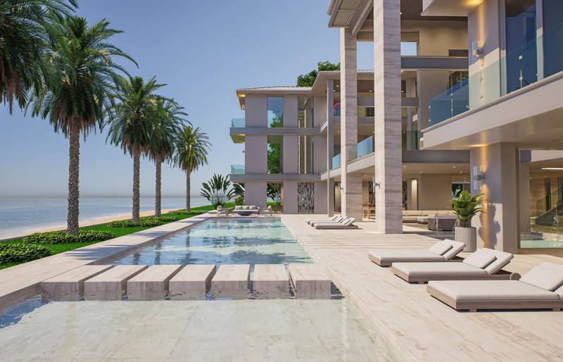 Villa Modena pool terrace and loggia