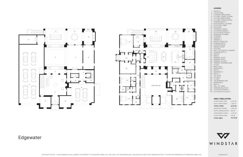 Edgewater floor plans, first and second floors