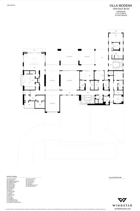 Villa Modena third floor plan